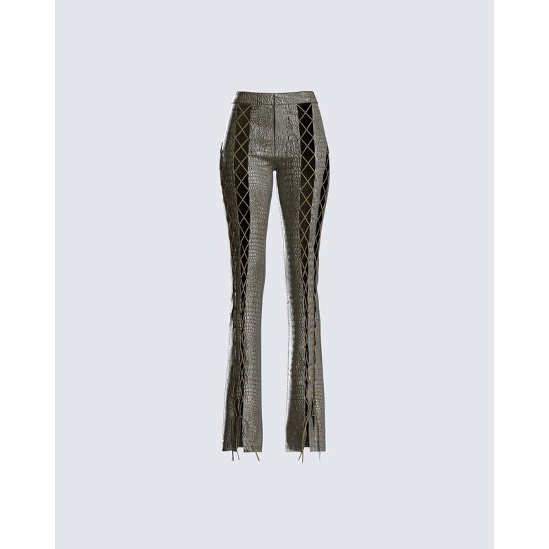 Jax Olive Lace Up Pants