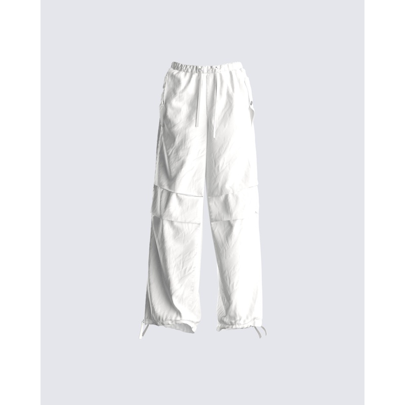 Maddox White Parachute Pant
