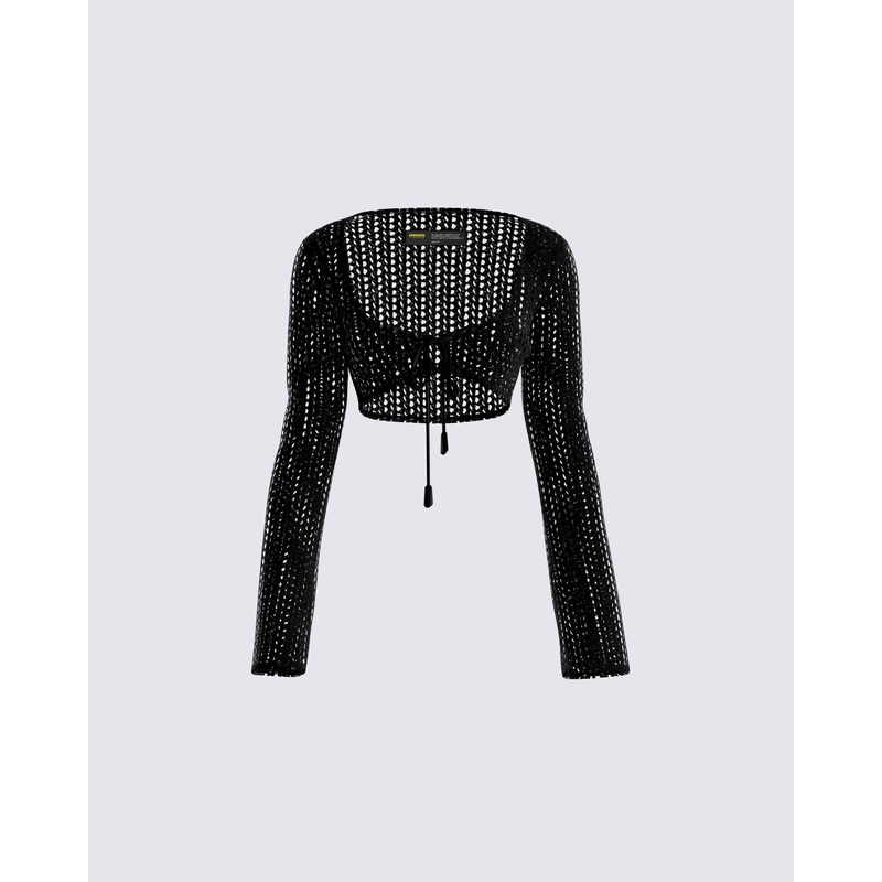 Melissa Black Crochet Top