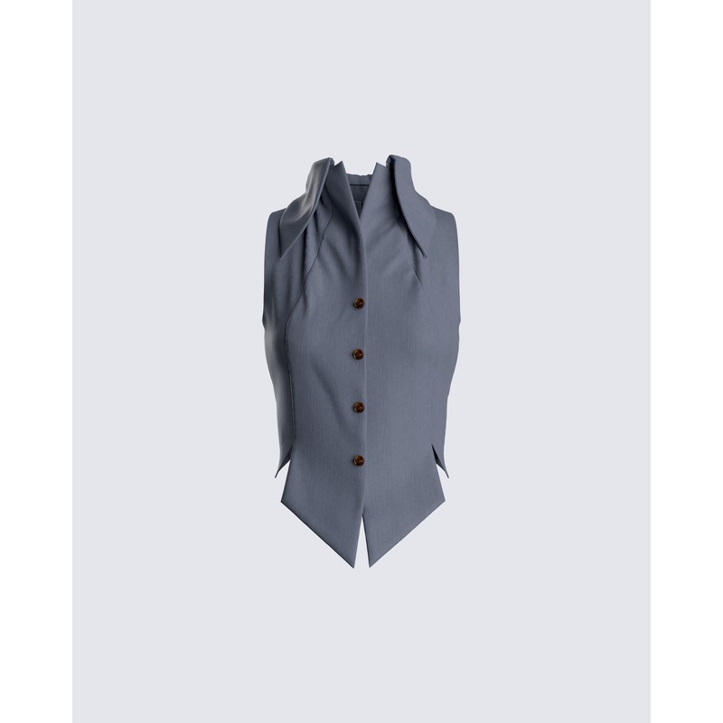Metin Charcoal Sleeveless Shirt