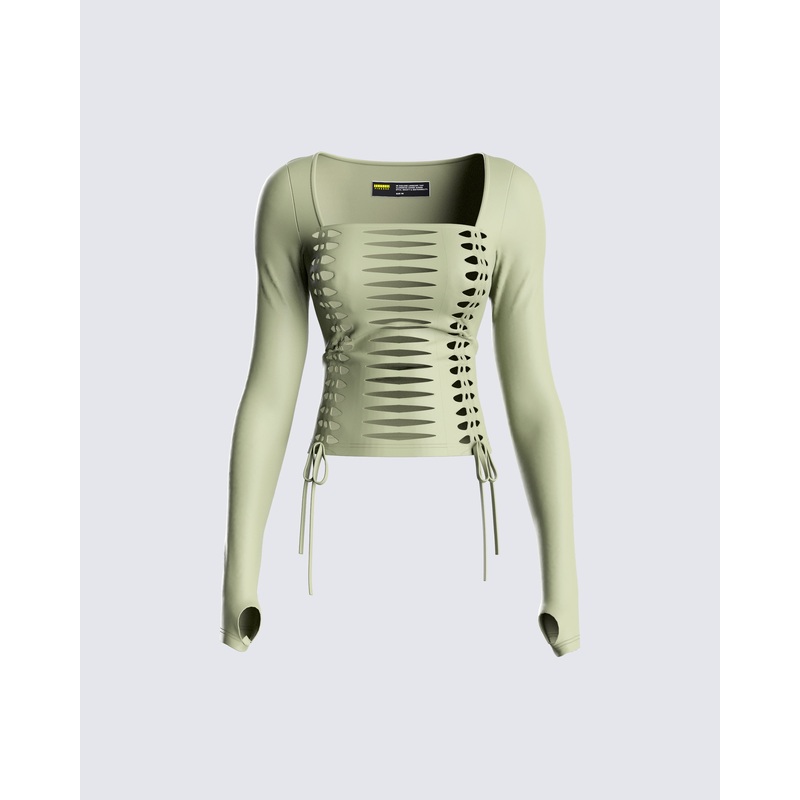 Morgan Green Long Sleeve Top