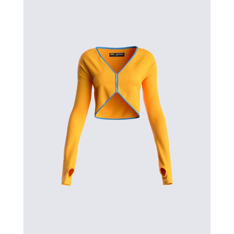 Riley Orange Long Sleeve Top
