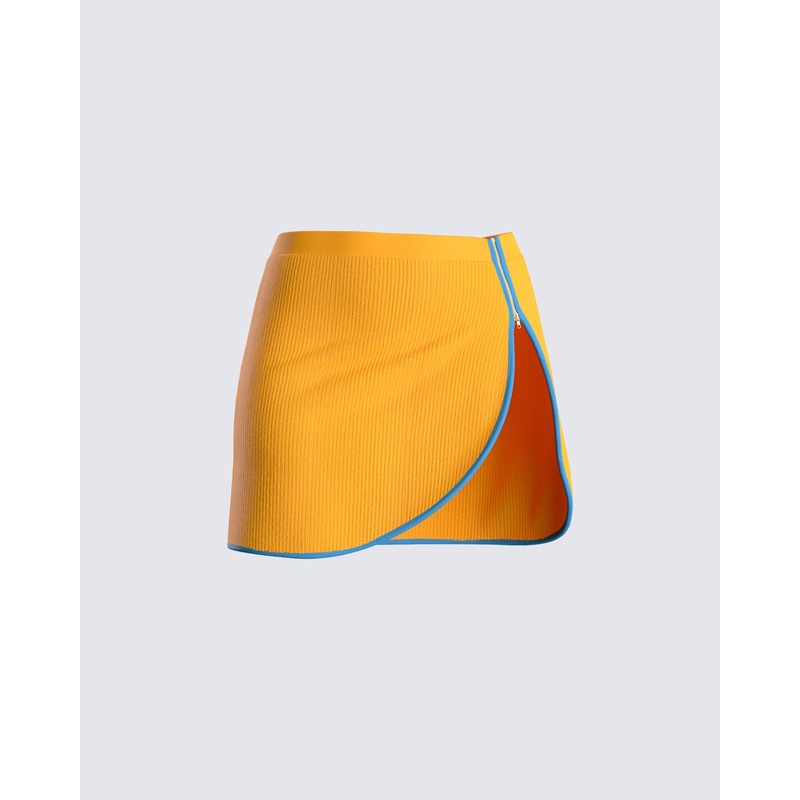 Riley Orange Mini Skirt