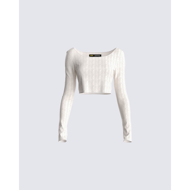 Rita Ivory Pointelle Top