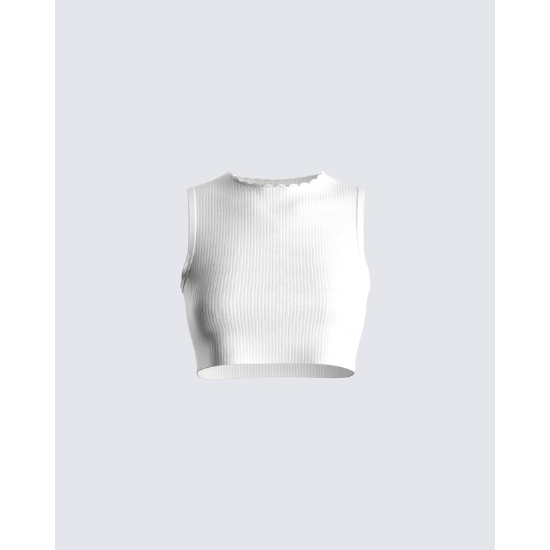 Vita White Cropped Tank
