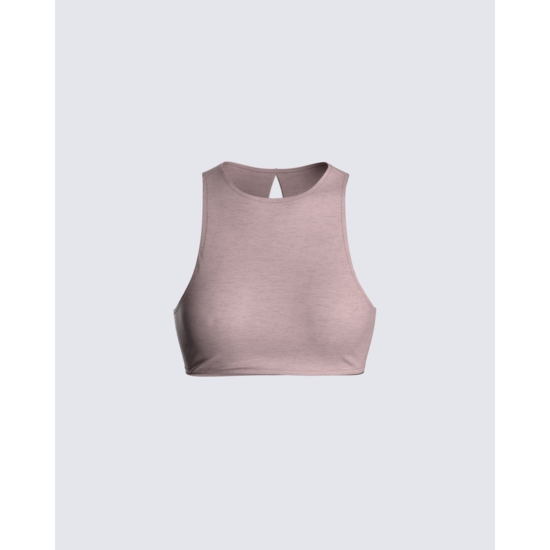 Zoe Taupe Cropped Top