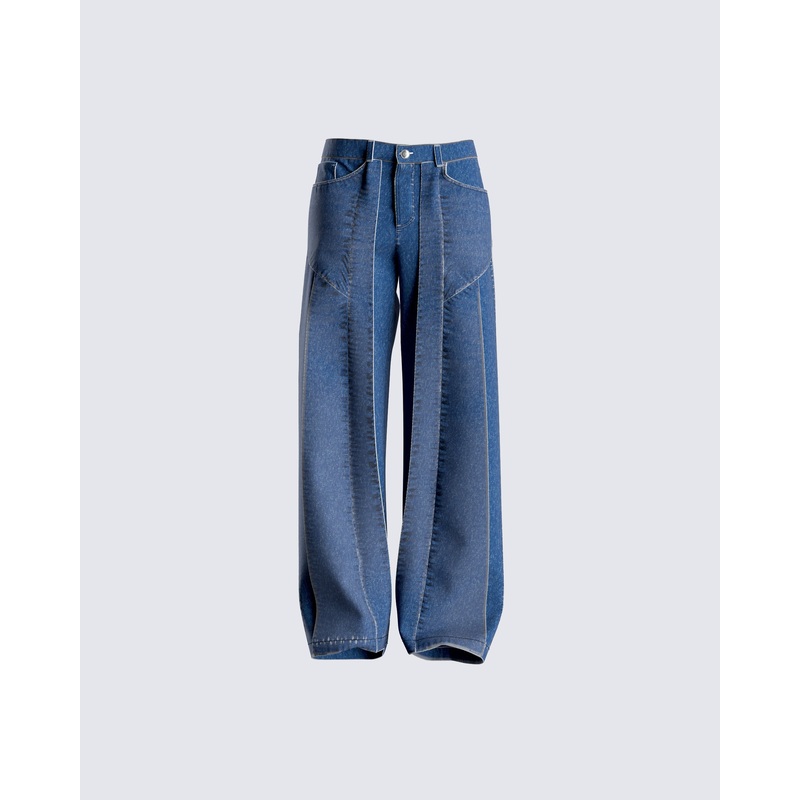 Alexander Blue Wide Leg Jeans
