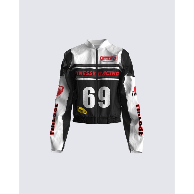 Brent Patchwork Moto Racing Jacket
