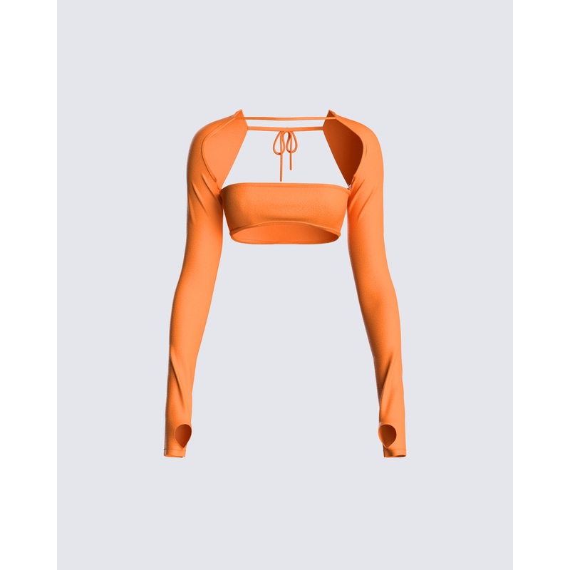 Carmina Orange Bandeau & Shrug