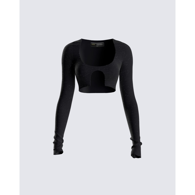 Christina Shimmer Knit Cropped Top