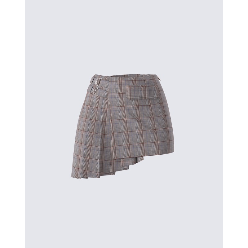 Colby Brown Plaid Mini Skirt