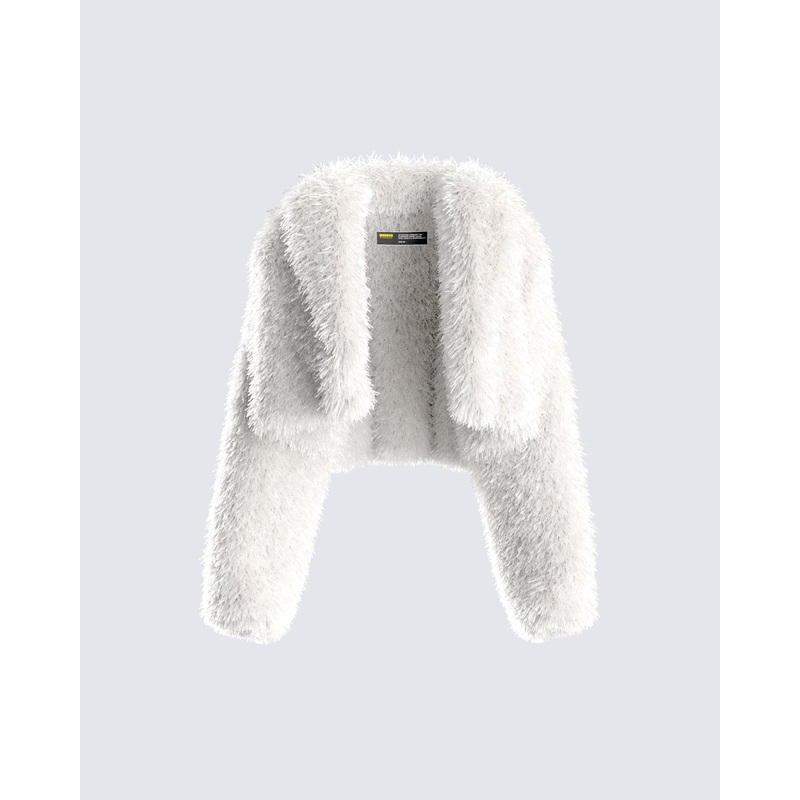 Estella Ivory Vegan Fur Coat