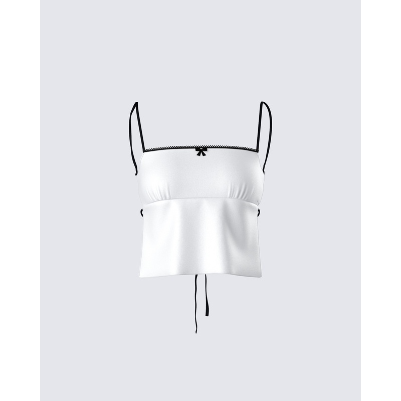 Georgia Ivory Satin Backless Top