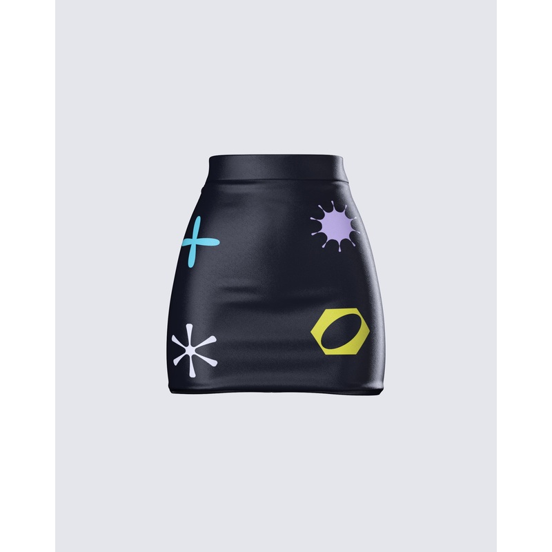 Jordy Black Vegan Leather Skirt