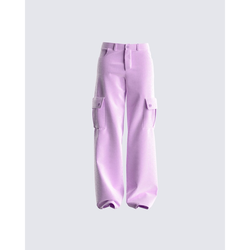 Lisa Lavender Corduroy Cargo Pant