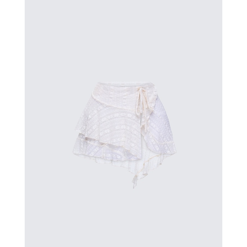 Maeve Ivory Lace Mini Skirt