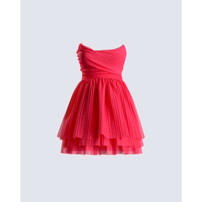 Nelly Hot Pink Tulle Mini Dress