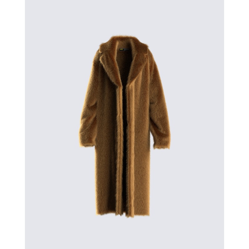 Parker Camel Vegan Fur Coat