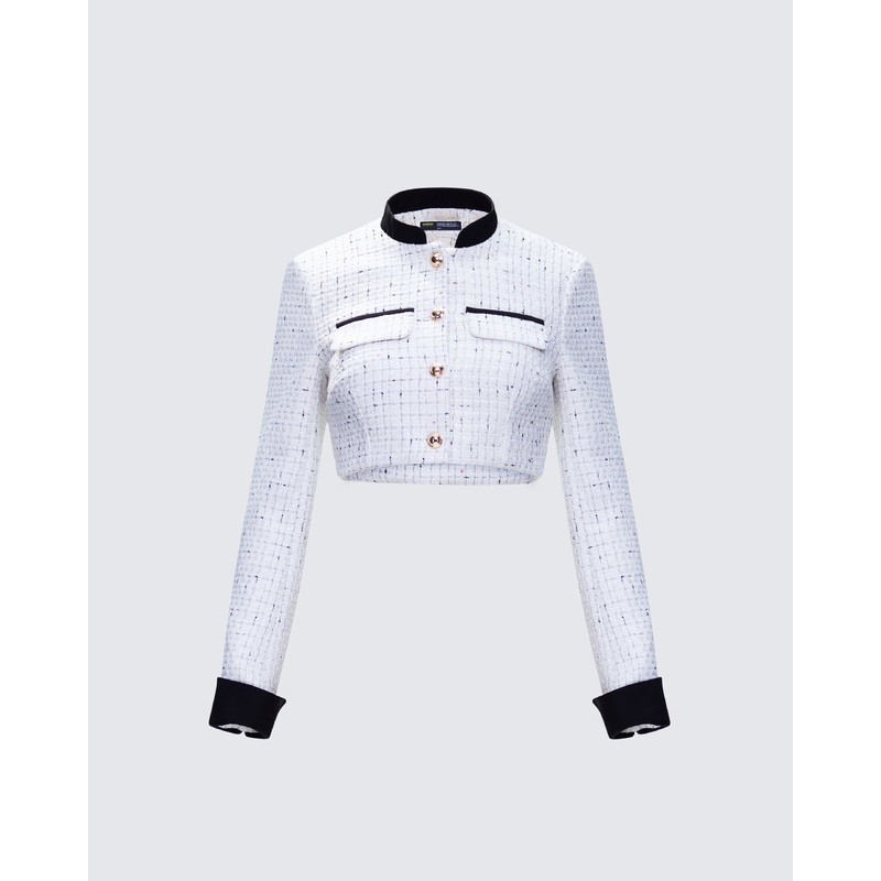 Pippa Ivory Tweed Cropped Jacket