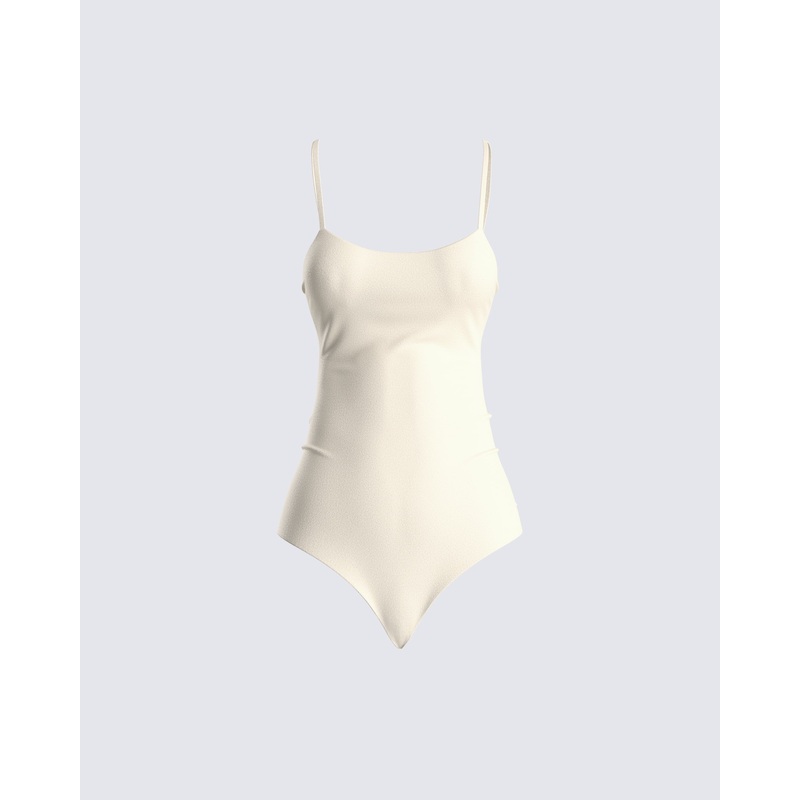Regina Beige Knit Cami Bodysuit