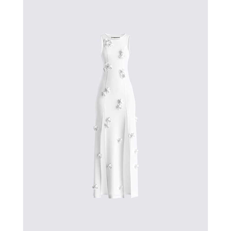 Regina White Floral Maxi Dress