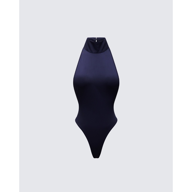 Salem Black Jersey Halter Bodysuit