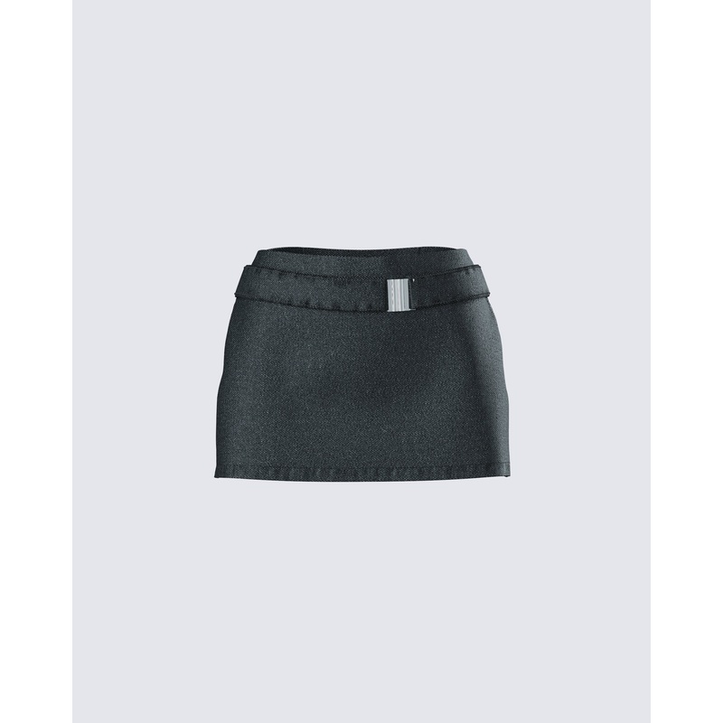 Sammy Black Belted Mini Skirt