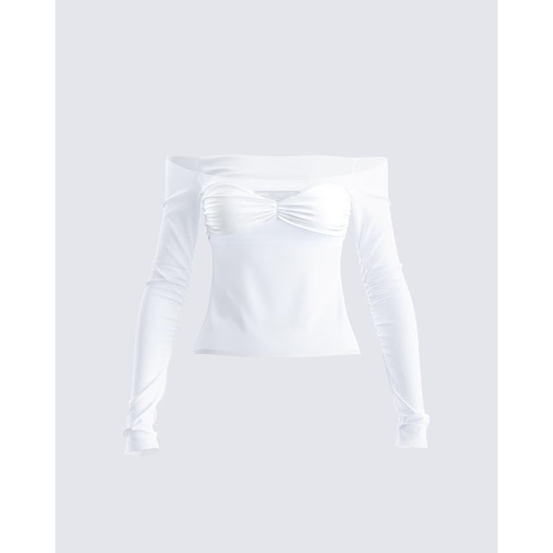 Theo White Sheer Knit Top