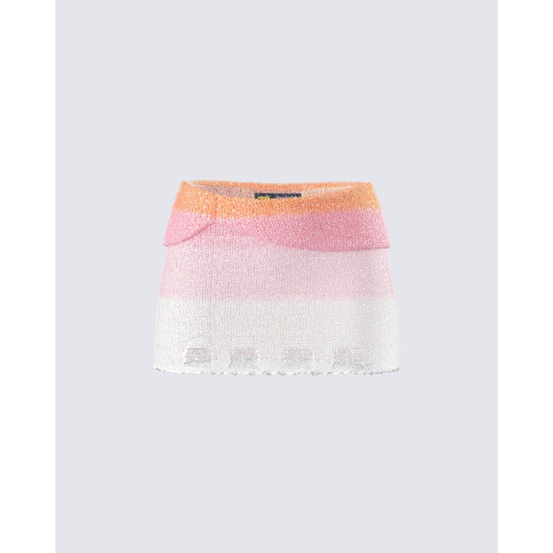 Vanessa Pink Sequin Knit Skirt