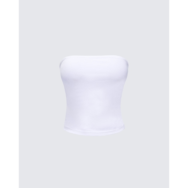 Aaliyah White Jersey Tube Top