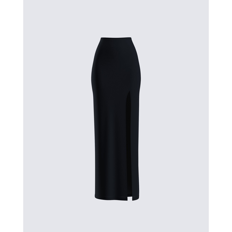 Aries Black Knit Maxi Skirt