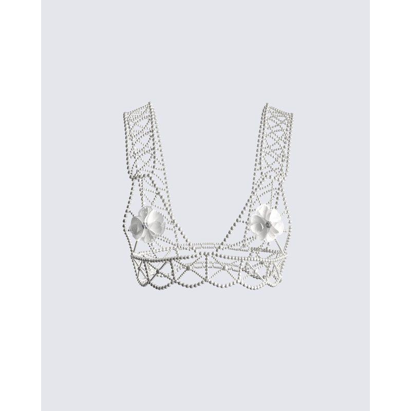 Aries Ivory Pearl Beaded Top