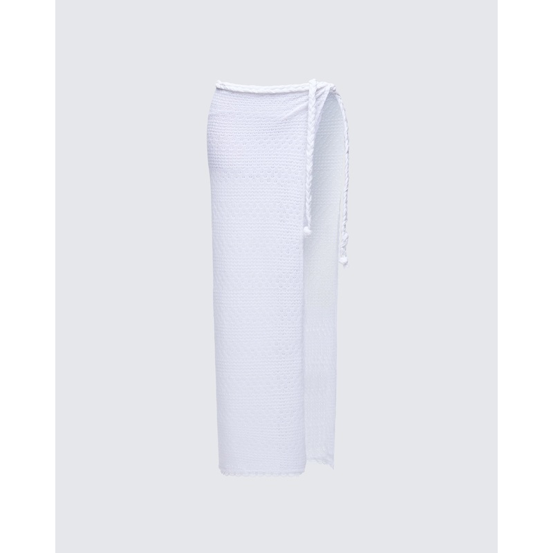 Azra Ivory Braid Waist Maxi Skirt