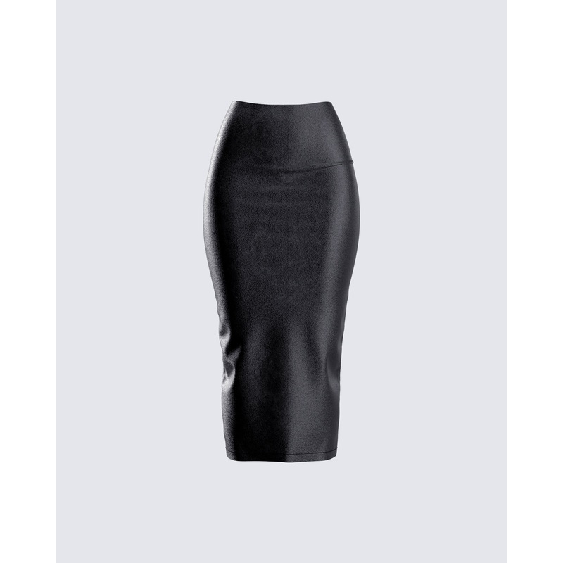 Badu Black Vegan Leather Skirt