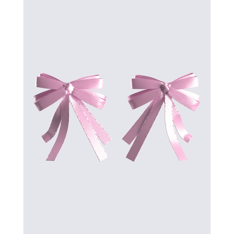 Felicity Pink Satin Bow Ties