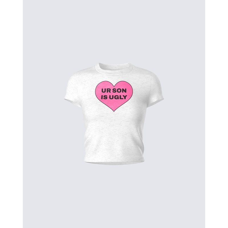 Gwyneth White Jersey Graphic Top