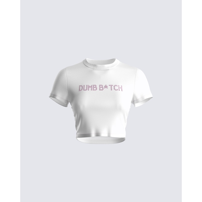 Imogene White Jersey Graphic Top