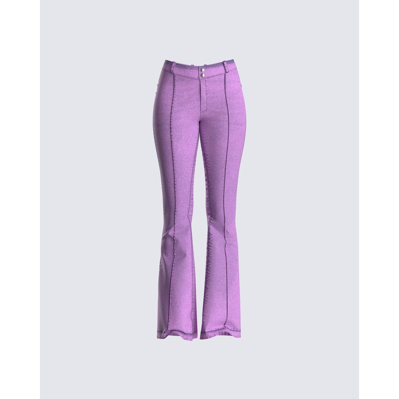 Janice Pink Mid Rise Flared Jean