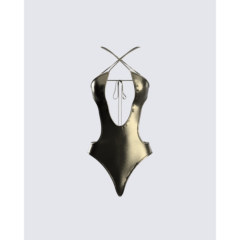 Jarah Metallic Gunmetal One Piece