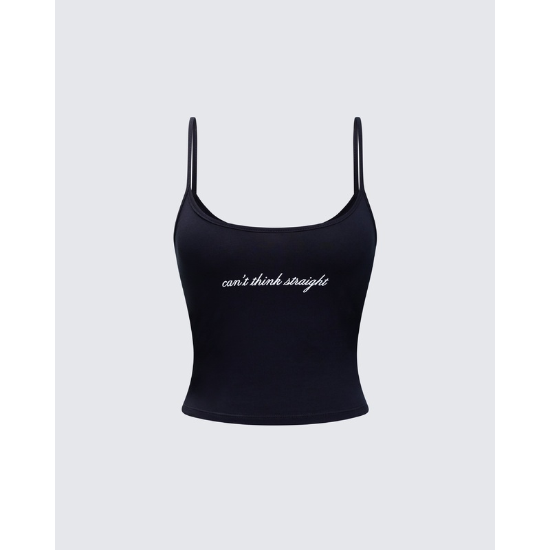 Kacie Black Slogan Cami Top