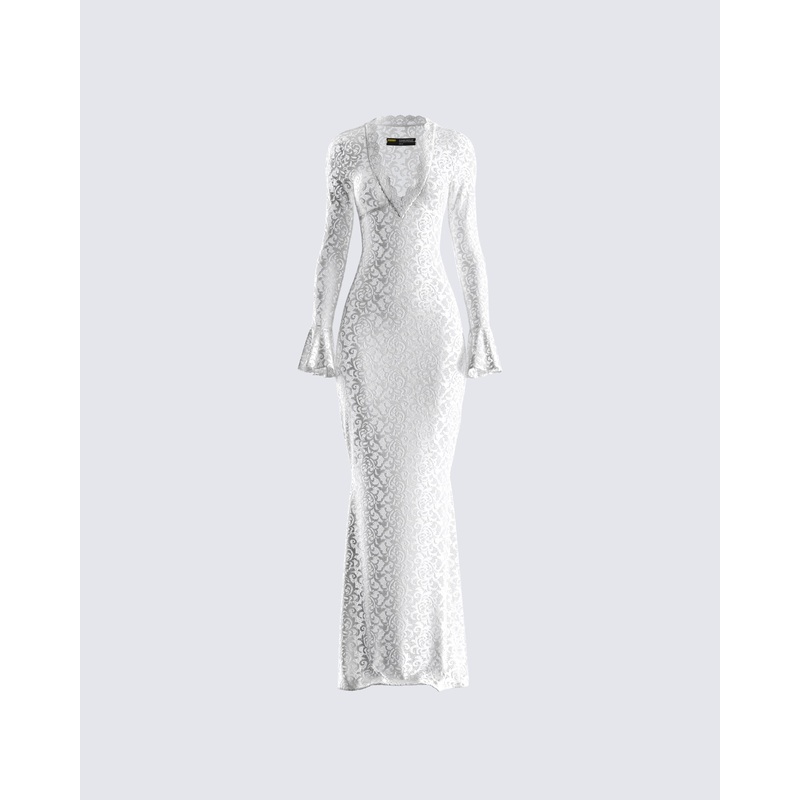 Kobina White Lace Maxi Dress