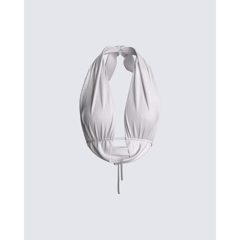 Lourdes Grey Jersey Halter Top