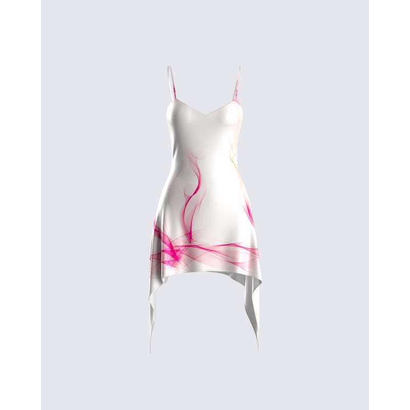 Luisa Pink Print Mini Dress