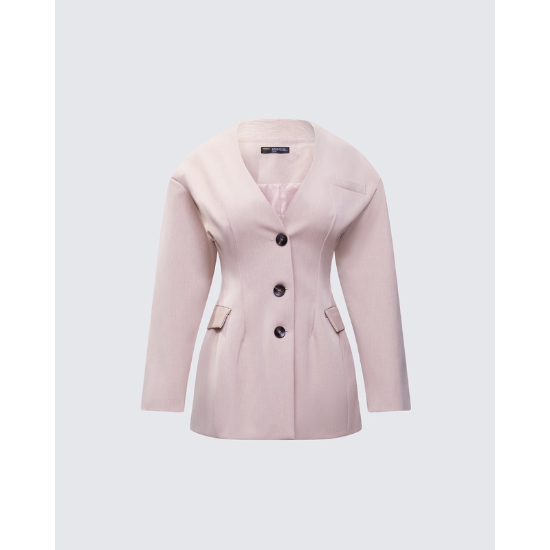 Nahia Brown Cinched Waist Blazer