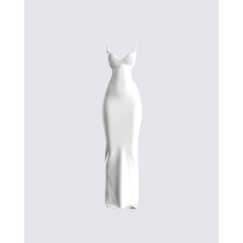 Patrice White Cut Out Maxi Dress