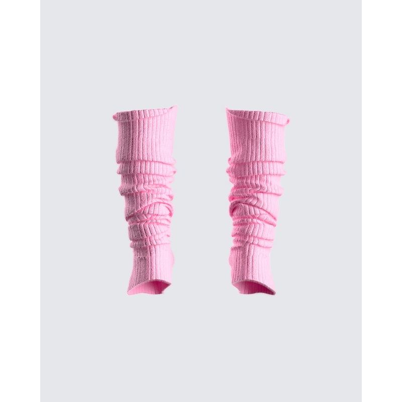 Pollie Pink Ribbed Leg Warmer