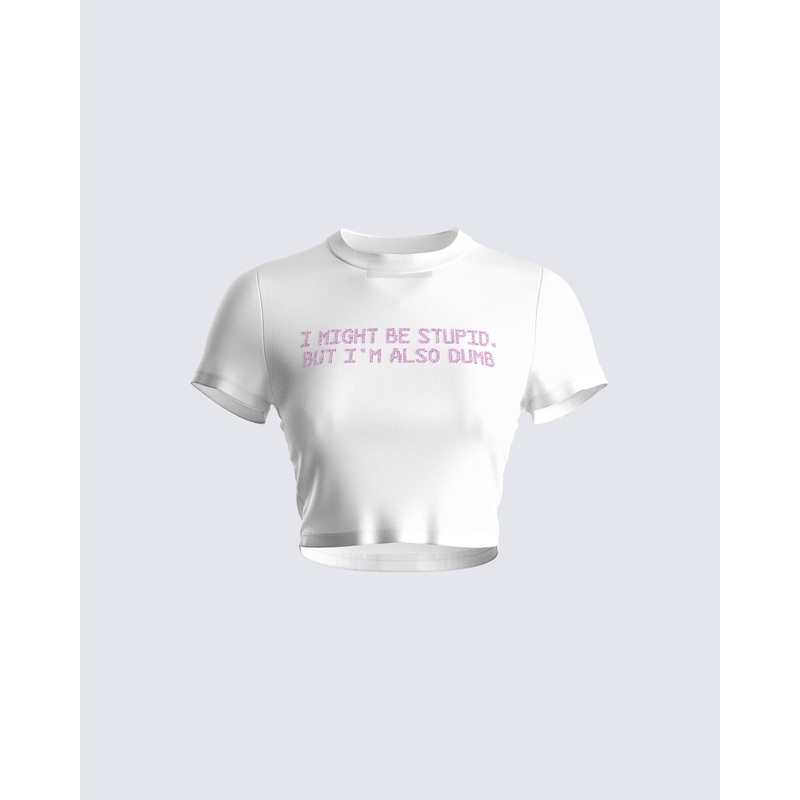 Solah White Jersey Graphic Top