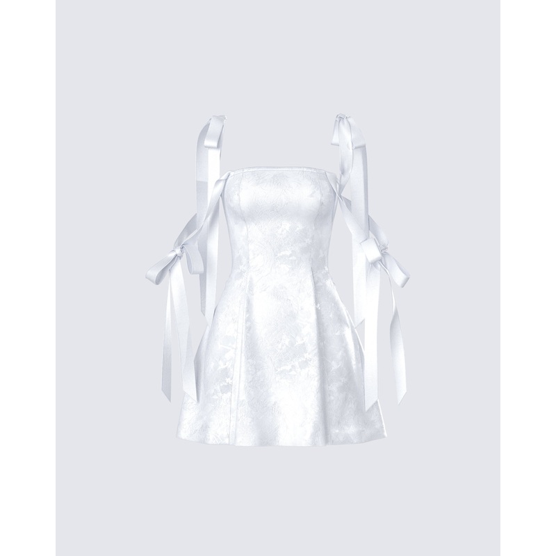 Valeria White Satin Mini Dress