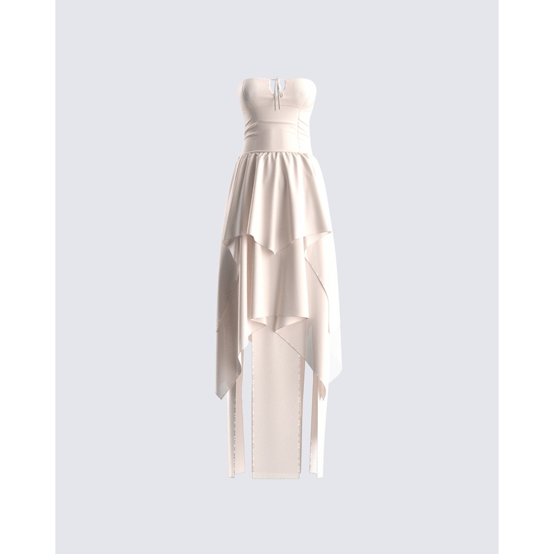 Violette Ivory Layered Maxi Dress