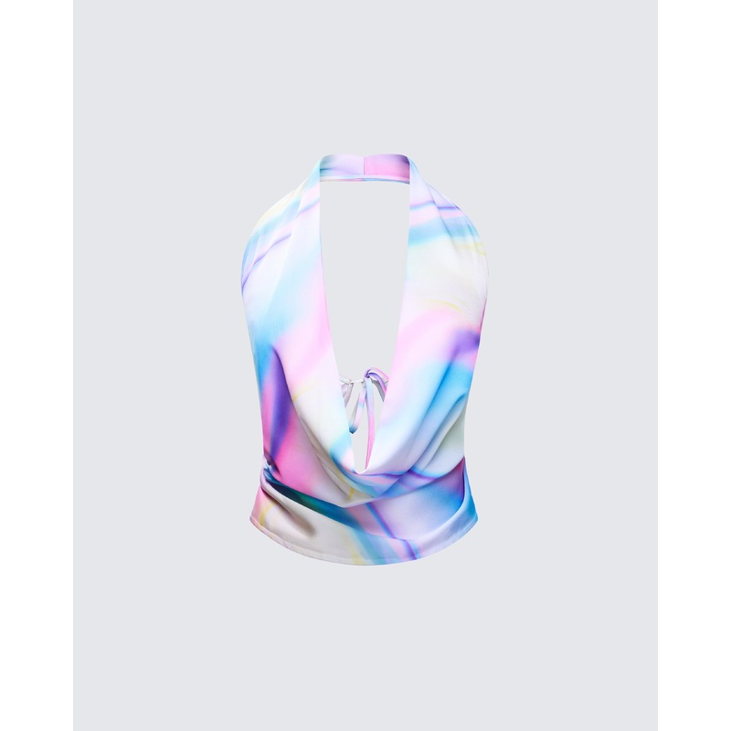 Belinda Multi Cowl Neck Backless Top